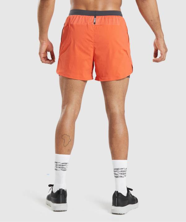 Panske Šortky Gymshark Speed Evolve 5" 2 In 1 Oranžové | DY2764351